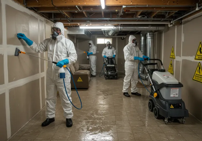 Basement Moisture Removal and Structural Drying process in Alexandria, AL